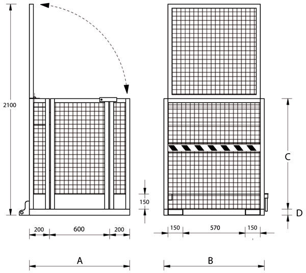 Dimensiones plataforma de trabajo para carretilla