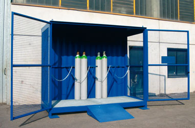 Depósitos de exterior para el almacenamiento de botellas de gas