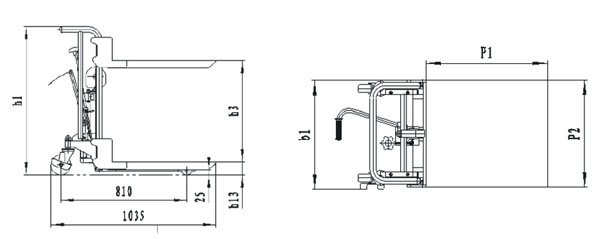 Dimensiones elevador posicionador para 400kg