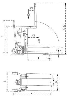 transpaleta inclinador2 manual pluma