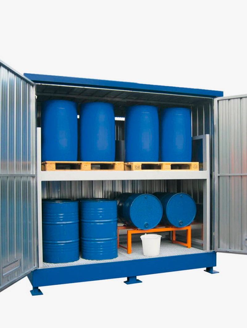 Módulos de almacenamiento exterior estanterías para barriles