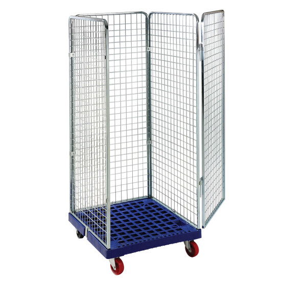 Roll contenedor con malla 50x50 y base plástica