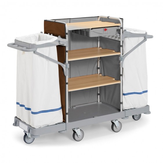 Carros de servicio con estanterías de madera | Disset Odiseo