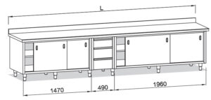 Modulo con cajones verticales y puertas correderas2