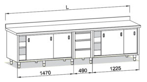 Modulo con cajones verticales y puertas correderas5