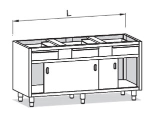 modulo puerta corredera y cajones