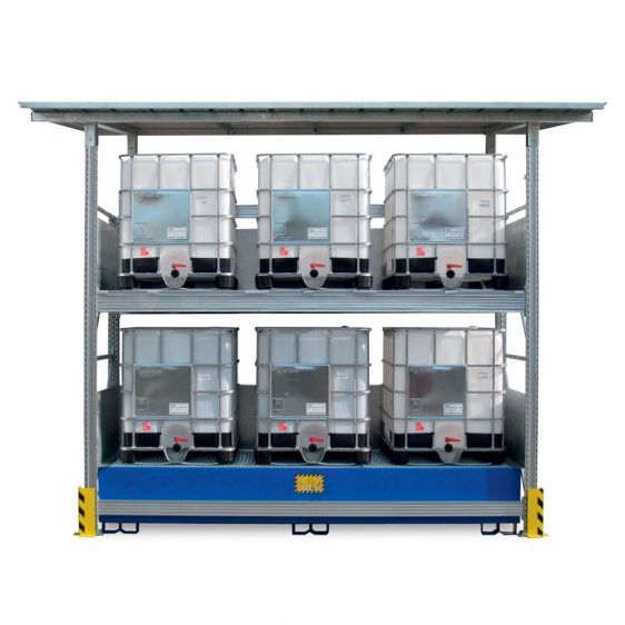 Estanterías para almacenamiento exterior de bidones y KTC’s