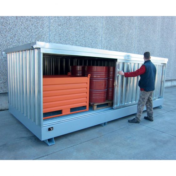 Depósitos de exterior para el almacenamiento de contenedores y bidones