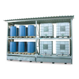 Estanterías para almacenamiento exterior de bidones y KTC’s