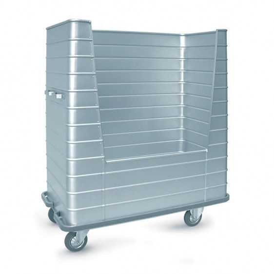 Carro de aluminio para lavandería con apertura lateral