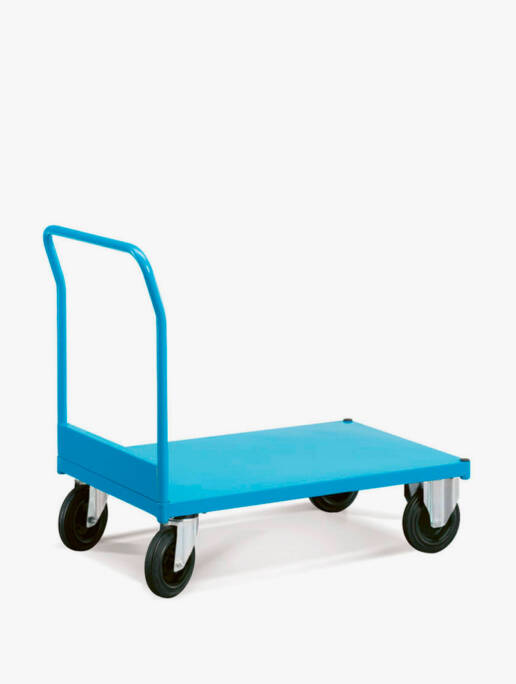 Carro de almacén con base y tirador metálicos