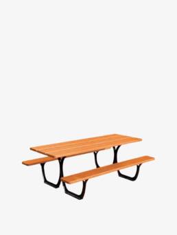 Mesas de picnic de acero y madera para exterior