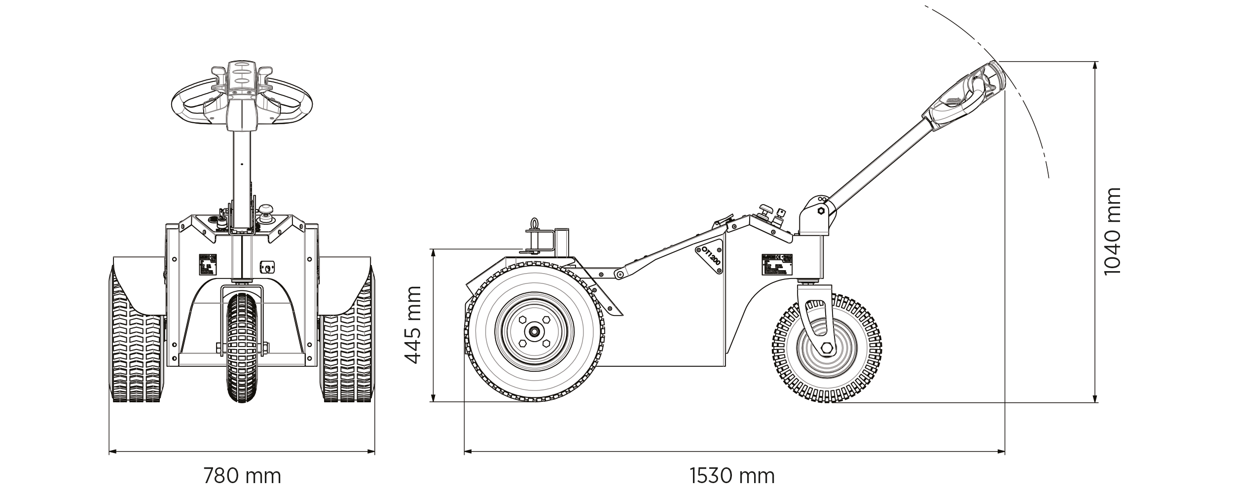 Vehículo eléctrico de arrastre OT900 (<5000 kg) 2 Vehiculo electrico de arrastre OT900 OT1200 disegno